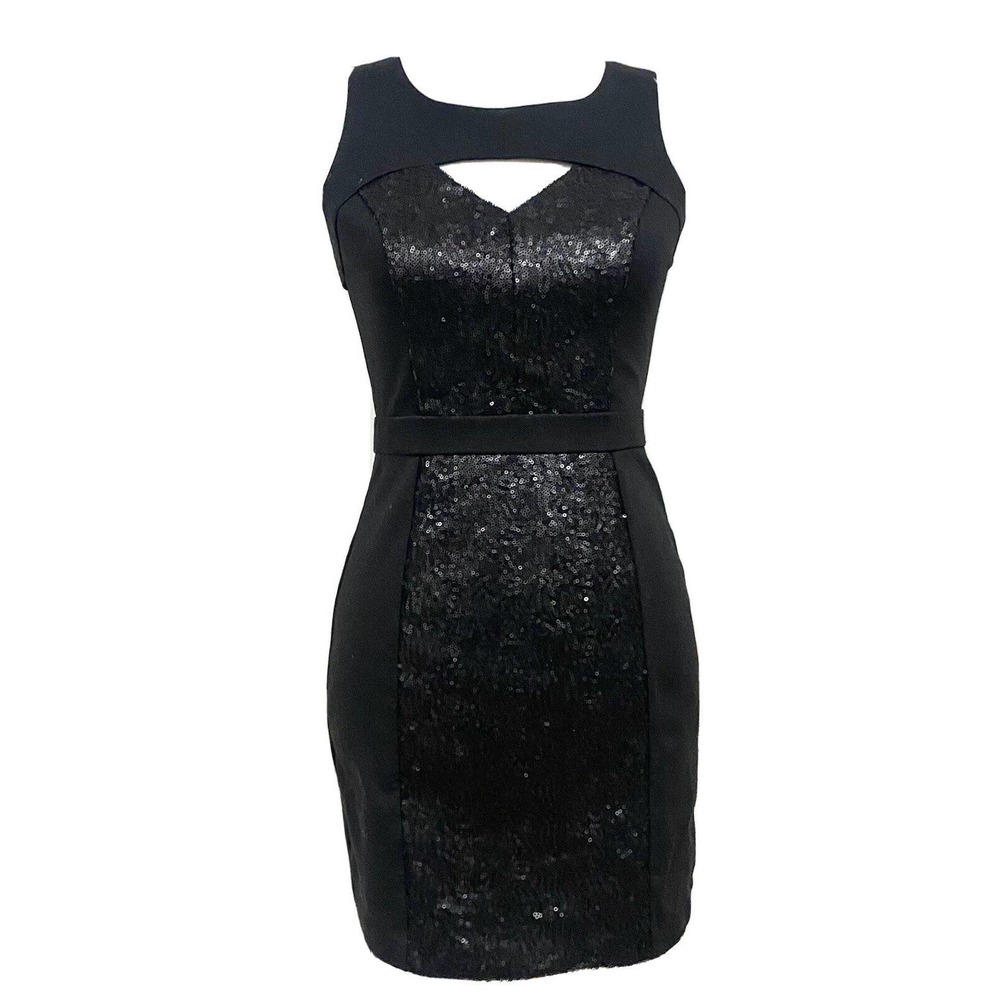 Bcbgeneration Dress Black Sequins Sleeveless Fitt… - image 1